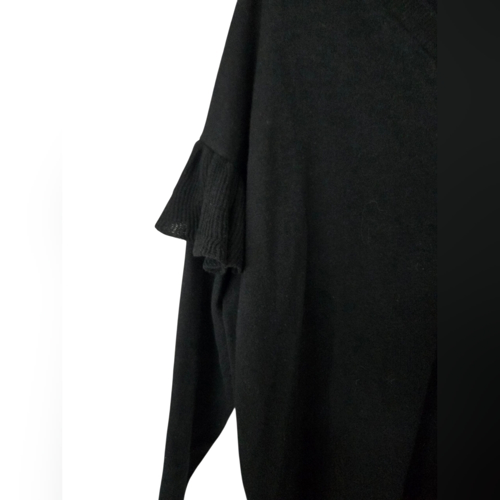 Anthropologie Folk By HanselfromBasel Black Sweater with Ruffle Detail Size Med - Picture 5 of 5